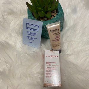 Free with purchase Aveeno Clarins samples